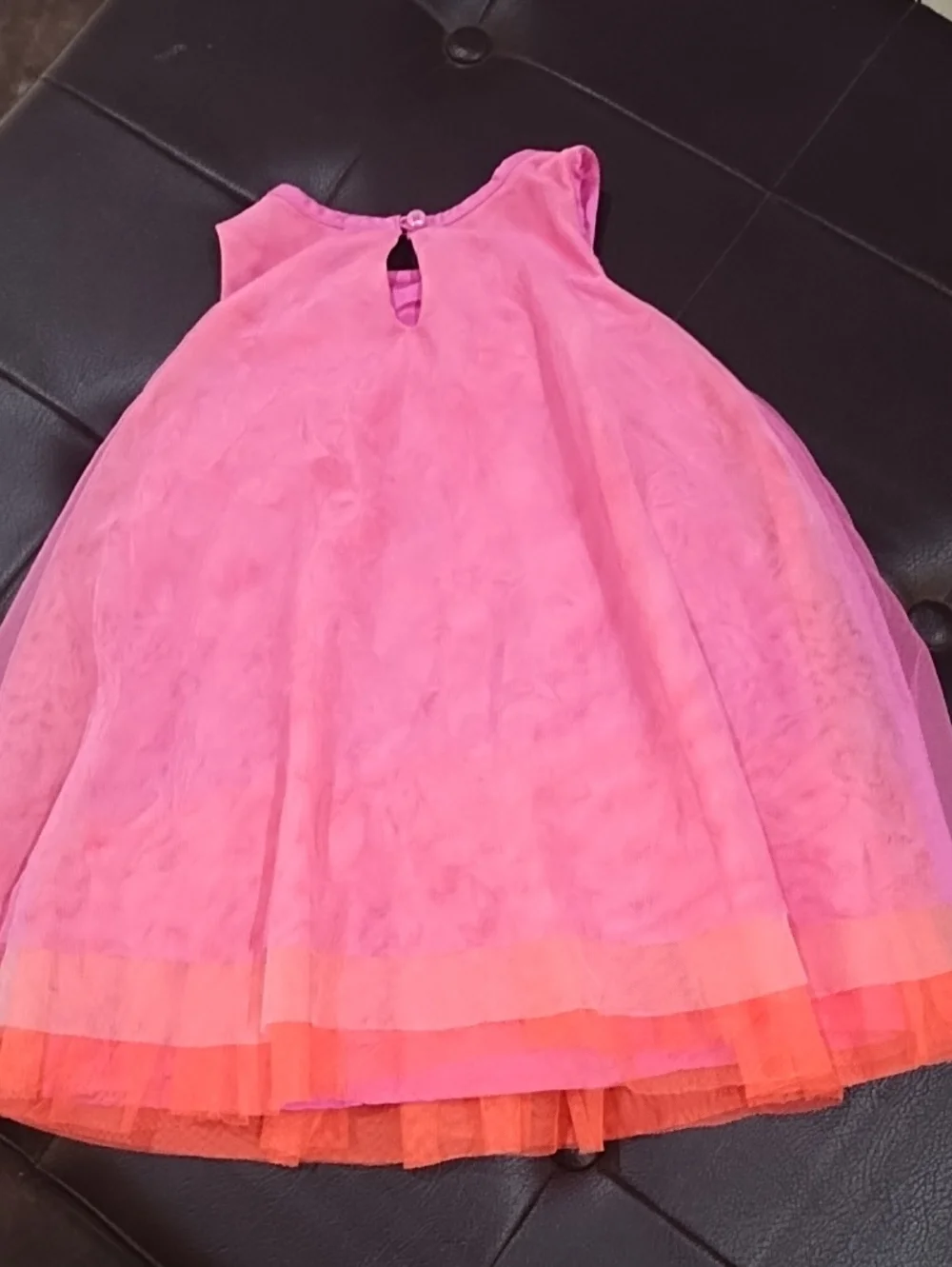 Cherokee Bright Pink Girls Dress with Tulle Detail